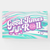 Retro Groovy Roller Disco Party Spandoek (Horizontaal)
