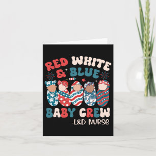 Retro Groovy Rood Wit Blauw Kaart