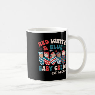 Retro Groovy rood wit blauw Koffiemok