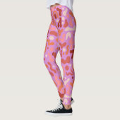 Retro Groovy Roze Abstract Patroon Leggings (Links)