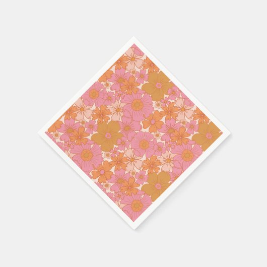 Retro Groovy Roze Boho Baby in Bloom Servet (Hoek)