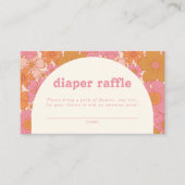 Retro Groovy Roze Boog Luier Raffle | Boho Informatiekaartje (Voorkant)