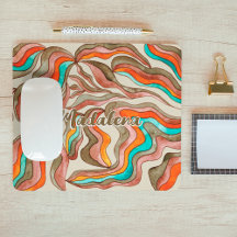 Retro Groovy Roze gebrande Oranje golvende scriptn