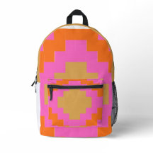Retro Groovy Roze Oranje Geometrisch