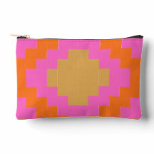 Retro Groovy Roze Oranje Geometrische Potloodtas