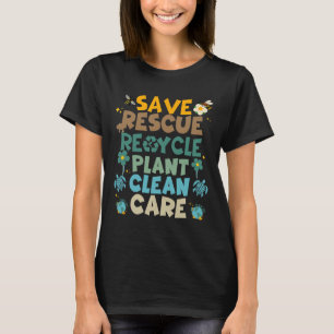Retro Groovy Save Bees Rescue Animals Recyclen Fun T-shirt
