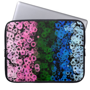 Retro Groovy Schattig Bloemig Omniromantische Prid Laptop Sleeve