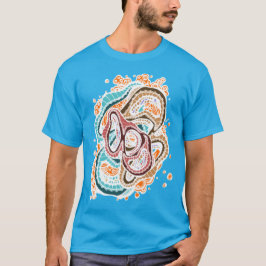 Retro Groovy Serpentine Gezichten In Abstracte Dro T-shirt