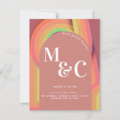 Retro groovy seventies Curvy Lines Save The Date (Voorkant)