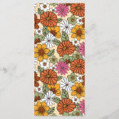 Retro Groovy Seventies Daisy Floral Hippie Wedding Menu (Achterkant)