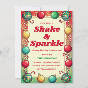 Retro Groovy Shake & Sparkle Vakantiefeest Kaart