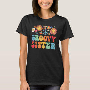 Retro Groovy Sister Matching Family 1e verjaardag T-shirt