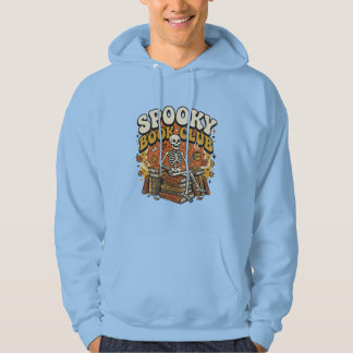 Retro Groovy Skelet Boekliefhebber Halloween Hoodie