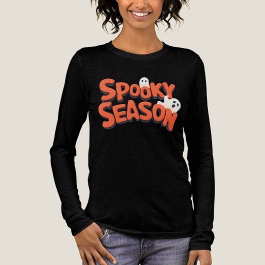 Retro Groovy Spooky Seizoen Tri-Blend Shirt (Voorkant)