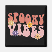 Retro Groovy Spooky Vibes Halloween Magneet (Voorkant)