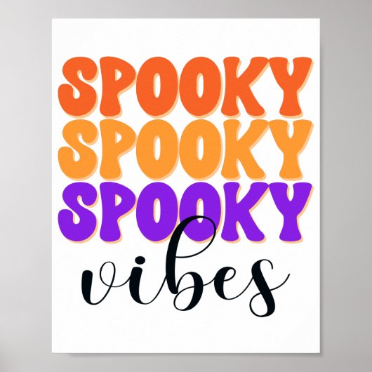 Retro Groovy Spooky Vibes Halloween Poster (Voorkant)