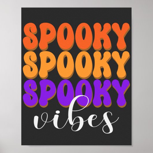 Retro Groovy Spooky Vibes Halloween Poster (Voorkant)