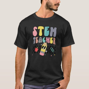 Retro Groovy Stem Leraar Welkom Terug Op School F T-shirt