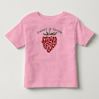  Retro Groovy Strawberry Typography Pink Kids T-Sh Kinder Shirts