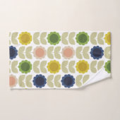 Retro Groovy Summer Flowers Stems (Serviette à main)