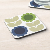 Retro Groovy Summer Flowers Stems Bier Onderzetter (Linkerzijde)