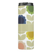 Retro Groovy Summer Flowers Stems Thermosbeker (Achterkant)