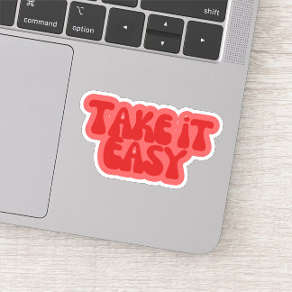 Retro Groovy "Take It Easy" Aesthetische Sticker |