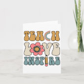Retro Groovy Teacher Inspirational Happy Ck To Sch Kaart (Voorkant)