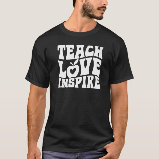 Retro Groovy Teacher Inspirerend Happy Back to S T-shirt (Voorkant)
