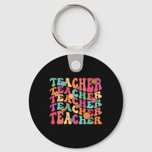 Retro Groovy Teacher Inspirerend Happy CK naar SCH Sleutelhanger