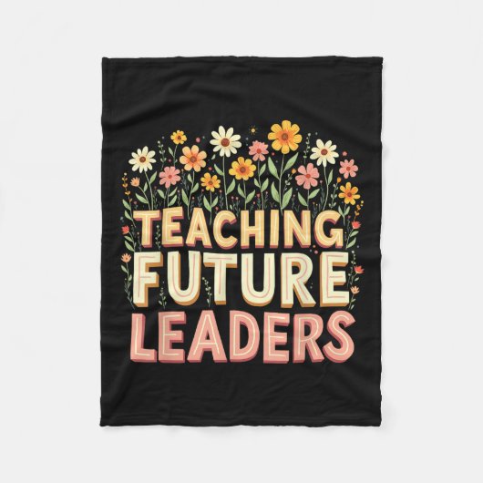 Retro Groovy Teaching Future Leaders Tees Flower P Fleece Deken (Voorkant)