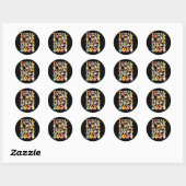 Retro Groovy Totale Zonsverduistering April 08 Ronde Sticker (Vel)