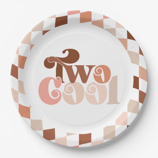 Retro Groovy Twee Cool Meisjes 2e Verjaardag Papieren Bordje (Voorkant)