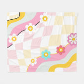 Retro Groovy vakantiegeschenk Strandhanddoek Bruid Fleece Deken (Voorkant (Horizontaal))