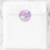 Retro Groovy Verjaardag Bedankt Favor Ronde Sticker (Tas)