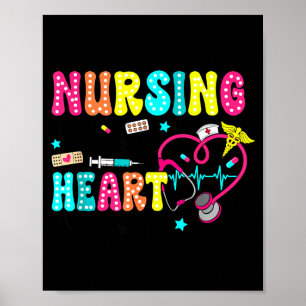 Retro Groovy Verpleging Is Een Werk Van Hart Va Ve Poster