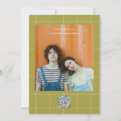 Retro Groovy Vet & Fel Boho Trouw-Qr-code  Save The Date (Achterkant)