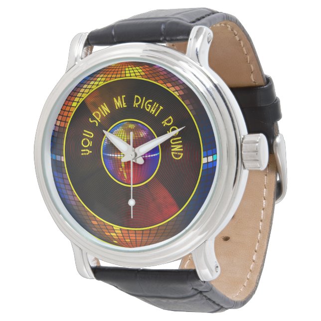 Retro Groovy Vibes - Je draait me helemaal rond Horloge (Gekanteld)