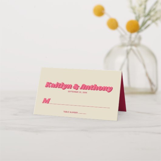 Retro groovy Viva Magenta bruiloft jaren 70 (Voorkant)