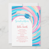 Retro Groovy Vortex Wavy Pastel Afstuderen Kaart (Voorkant)