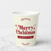 Retro Groovy Vrolijke Kerstvakantie Papieren Bekers (Achterkant)