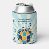 Retro Groovy Wave Disco Ball Musical Blauwe Verjaa Blikjeskoeler (Blikje Achterkant)