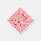 Retro Groovy Wave Disco Ball Musical Roze Verjaard Servet (Hoek)