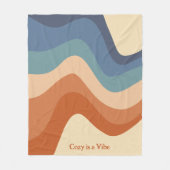 Retro Groovy Wave Pattern Cosy is een Vibe Fleece Deken (Voorkant)
