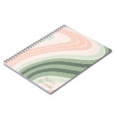 Retro Groovy Wavy Pattern Notitieboek (Linkerzijde)