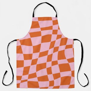 Retro Groovy Wavy Psychedelic Checkerboard Y Schort