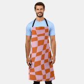 Retro Groovy Wavy Psychedelic Checkerboard Y Schort (Gedragen)