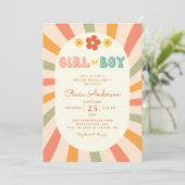 Retro Groovy Wavy Stripes Kaart (Staand voorkant)