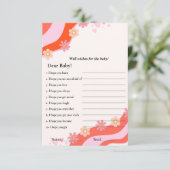 Retro Groovy wenst de baby shower game Kaart (Staand voorkant)