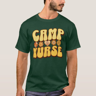 Retro Groovy Zomer Kamp Verpleegster Camping Hippi T-shirt